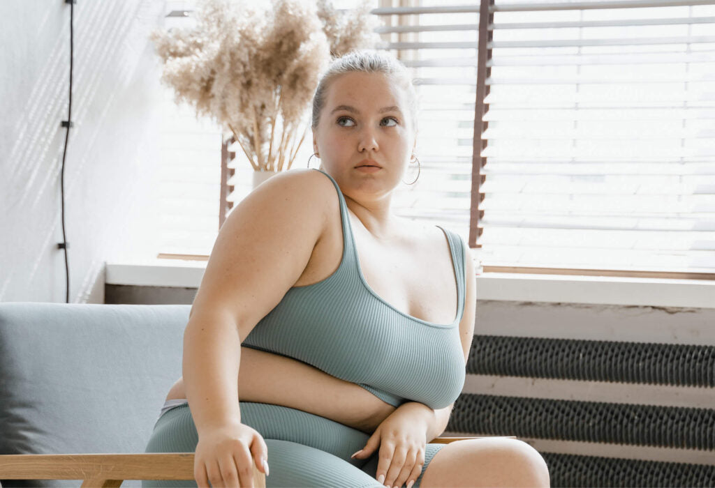 woman sitting down